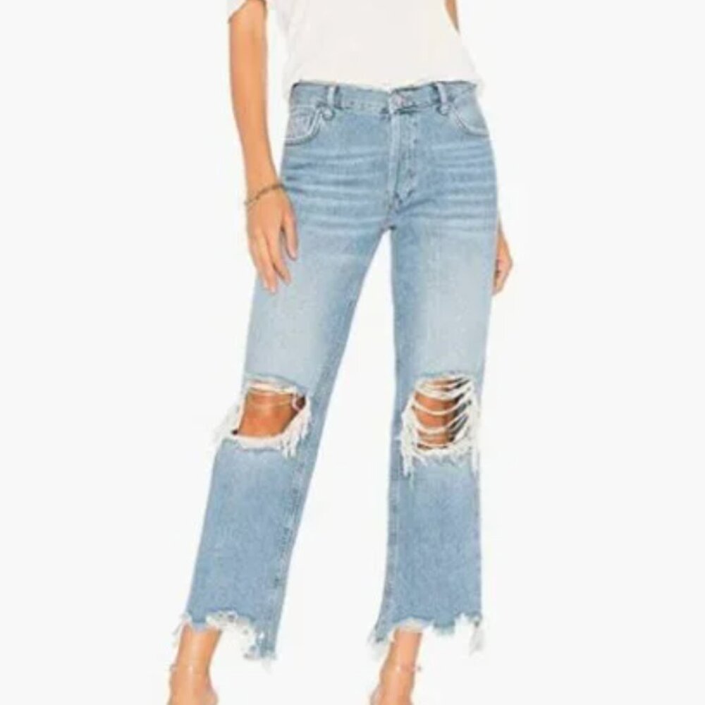 Free People Maggie Straight Ankle Crop Jeans